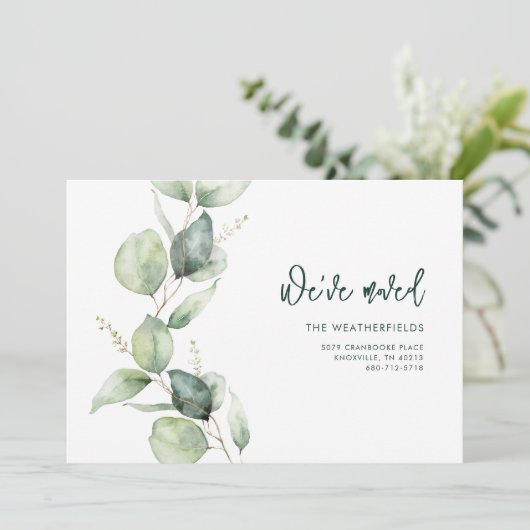 Faire-part Nous avons déplacé les eucalyptus en mouvement (Debout devant)