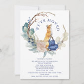 Faire-part Nous avons déplacé mignon bois Fox aquarelle Flora (Devant)