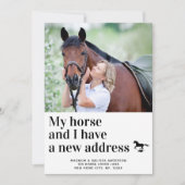 Faire-part Nous avons déplacé mon cheval et moi Nouvelle adre (Devant)