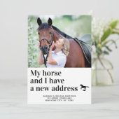 Faire-part Nous avons déplacé mon cheval et moi Nouvelle adre (Debout devant)