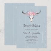 Faire-part Nous Avons Déplacé Nouvelle Adresse Rustique Crâne (Devant / Derrière)