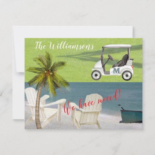 Faire-part Nous avons déplacé Ocean Beach Budget Move (Devant)