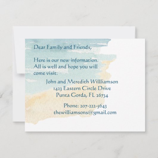 Faire-part Nous avons déplacé Ocean Beach Budget Move (Dos)