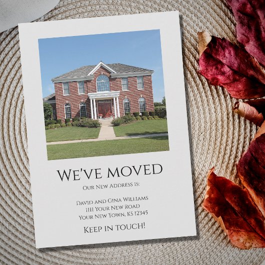 Faire-part Nous avons déplacé Photo Simple Grey Moving