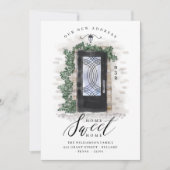 Faire-part Nous avons déplacé Porte élégante en fer noir aqua (Devant)