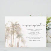Faire-part Nous avons déplacé Script Palm Trees Aquarelle Mov (Debout devant)