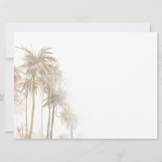 Faire-part Nous avons déplacé Script Palm Trees Aquarelle Mov (Dos)