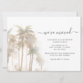 Faire-part Nous avons déplacé Script Palm Trees Aquarelle Mov (Devant)