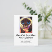 Faire-part Nous avons déplacé Siamese Chat Pet Script Nouveau (Debout devant)