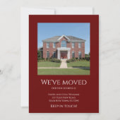 Faire-part Nous avons déplacé simple photo Red Moving (Devant)