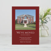 Faire-part Nous avons déplacé simple photo Red Moving (Debout devant)