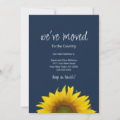 Faire-part Nous avons déplacé Sunflower Navy Blue Moving (Devant)