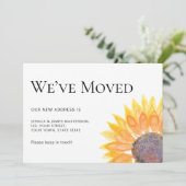 Faire-part Nous avons déplacé Tournesol en mouvement (Debout devant)