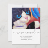 Faire-part Nous avons déplacé Tuxedo Cat Pet Nouveau Script d (Devant)