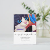 Faire-part Nous avons déplacé Tuxedo Cat Pet Nouveau Script d (Debout devant)