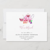 Faire-part Nous avons déplacé un ensemble de thé d'aquarelle (Devant)