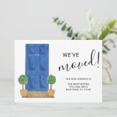 Faire-part Nous avons déplacé une nouvelle adresse Porte bleu (Debout devant)