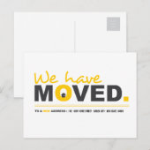 Faire-part Nous Avons Déplacé Yellow Moving Carte Postale Fai (Devant / Derrière)