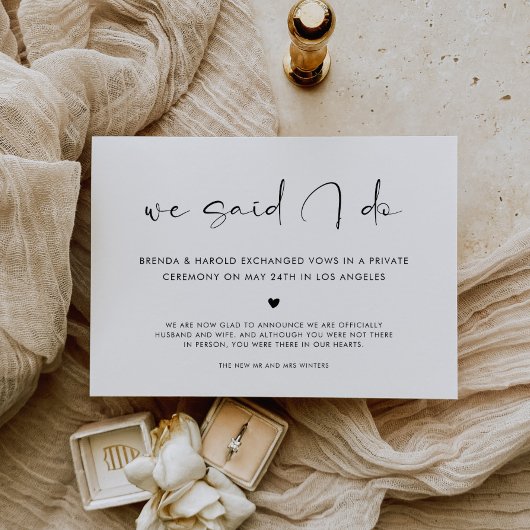 Faire-part Nous avons dit oui Mariage