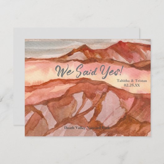 Faire-part Nous Avons Elopé Death Valley Outdoor Adventure (Devant / Derrière)