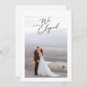 Faire-part Nous Avons Elopé Élégant Calligraphie Script Maria (Devant / Derrière)