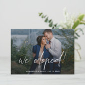 Faire-part Nous Avons Elopé Élégant Mariage Photo (Debout devant)