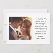 Faire-part Nous Avons Elopé Élégant Script Mariage Photo (Dos)