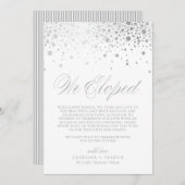 Faire-part Nous Avons Elopé Faux Silver Foil Confetti Mariage (Devant / Derrière)