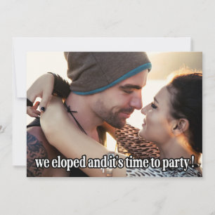 Faire-part Nous avons élopé la photo Mariage moderne