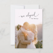 Faire-part Nous Avons Elopé Lovely Script Mariage Photo Faire (Devant)