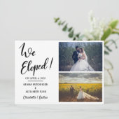 Faire-part Nous avons Elopé manuscrit Décontracté Deux Mariag (Debout devant)