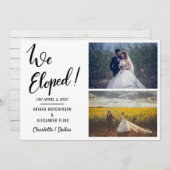 Faire-part Nous avons Elopé manuscrit Décontracté Deux Mariag (Devant / Derrière)
