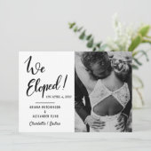 Faire-part Nous avons Elopé manuscrit Mariage Décontracté pho (Debout devant)