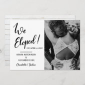 Faire-part Nous avons Elopé manuscrit Mariage Décontracté pho (Devant / Derrière)