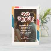 Faire-part Nous avons Elopé Photo moderne Super Retro les ann (Debout devant)