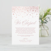 Faire-part Nous avons Elopé Rose Gold Foil Confetti Mariage b (Debout devant)