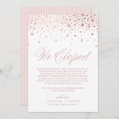 Faire-part Nous avons Elopé Rose Gold Foil Confetti Mariage b (Devant / Derrière)