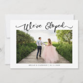 Faire-part Nous avons Eloped Script Mariage Multi Photo (Devant)