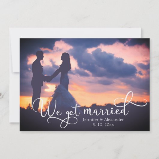 Faire-part Nous Avons Été Mariés Script Photo (Devant)