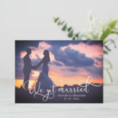 Faire-part Nous Avons Été Mariés Script Photo (Debout devant)