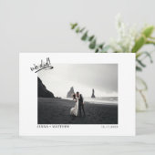 Faire-part Nous Avons Fait Plage Juste Marié Elopement Photo (Debout devant)