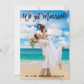 Faire-part Nous Avons Marié Brush Script Celebration Invitati (Devant)