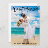 Faire-part Nous Avons Marié Brush Script Celebration Invitati (Devant / Derrière)