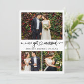 Faire-part Nous avons marié Calligraphie Heart 3 Mariage phot (Debout devant)