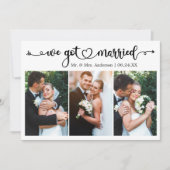 Faire-part Nous avons marié Calligraphie Heart 3 Mariage phot (Devant)