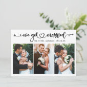 Faire-part Nous avons marié Calligraphie Heart 3 Mariage phot (Debout devant)