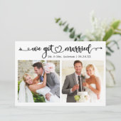 Faire-part Nous avons marié Calligraphy Heart 2 Mariage photo (Debout devant)