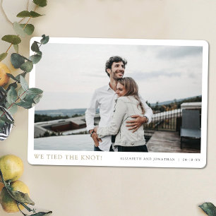 Faire-part Nous avons mis le noeud en quatre ! Mariage Elopem