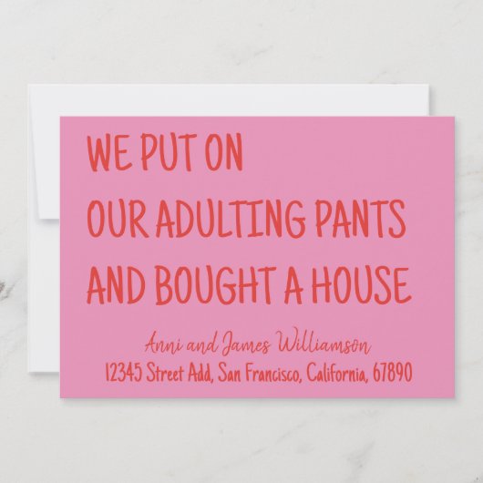 Faire-part Nous avons mis nos pantalons d'adultes et avons ac (Devant)