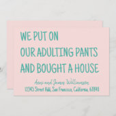 Faire-part Nous avons mis nos pantalons d'adultes et avons ac (Devant / Derrière)